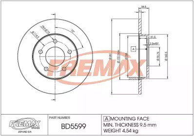 Тормозной диск FREMAX BD-5599