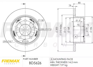 Тормозной диск FREMAX BD-5626