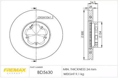 Тормозной диск FREMAX BD-5630