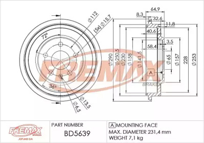 Тормозный барабан FREMAX BD-5639