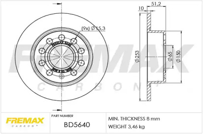 Тормозной диск FREMAX BD-5640