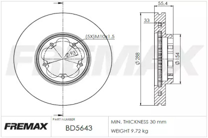 Тормозной диск FREMAX BD-5643