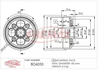 Тормозный барабан FREMAX BD-6033