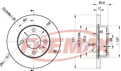 Тормозной диск FREMAX BD-6044