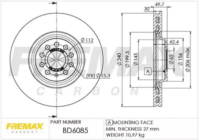 Тормозной диск FREMAX BD-6085