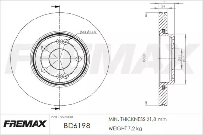 Тормозной диск FREMAX BD-6198