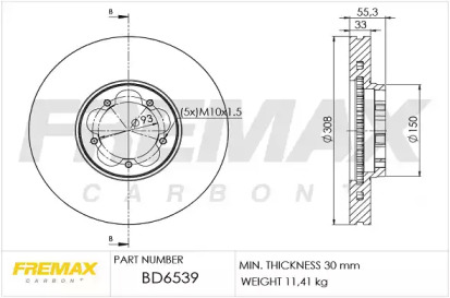 Тормозной диск FREMAX BD-6539