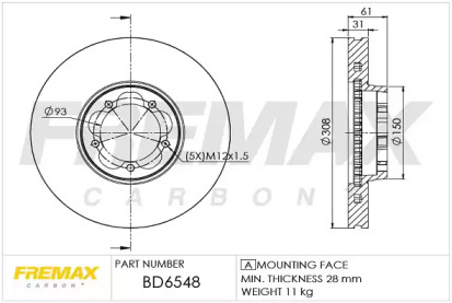 Тормозной диск FREMAX BD-6548