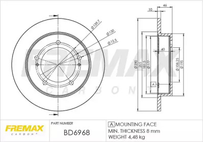 Тормозной диск FREMAX BD-6968