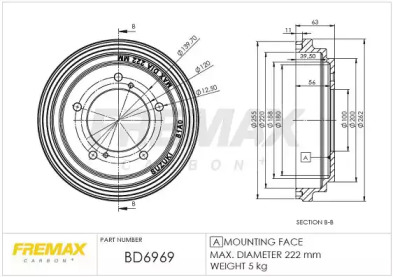 Тормозный барабан FREMAX BD-6969