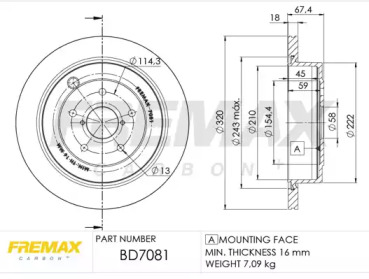 Тормозной диск FREMAX BD-7081