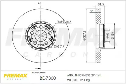 Тормозной диск FREMAX BD-7300