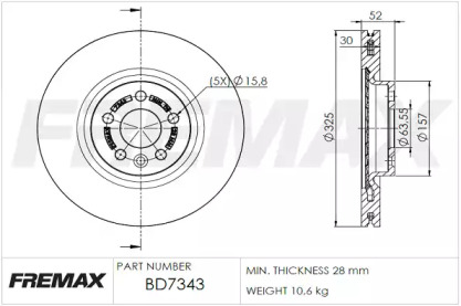 Тормозной диск FREMAX BD-7343