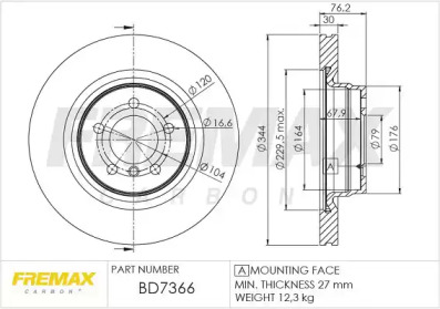 Тормозной диск FREMAX BD-7366