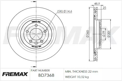 Тормозной диск FREMAX BD-7368