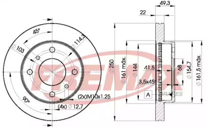 Тормозной диск FREMAX BD-7450