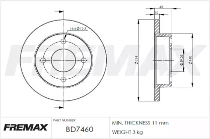 Тормозной диск FREMAX BD-7460