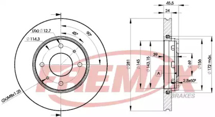 Тормозной диск FREMAX BD-8027