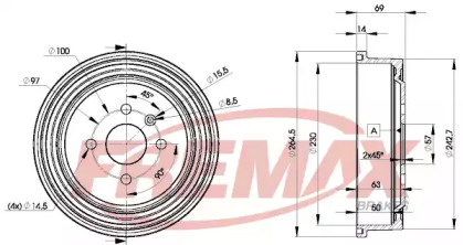 Тормозный барабан FREMAX BD-8063