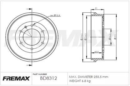 Тормозный барабан FREMAX BD-8312