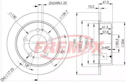 Тормозной диск FREMAX BD-8680