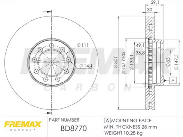 Тормозной диск FREMAX BD-8770