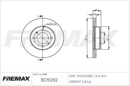 Тормозной диск FREMAX BD-9282