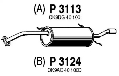 Глушитель выхлопных газов конечный FENNO P3113