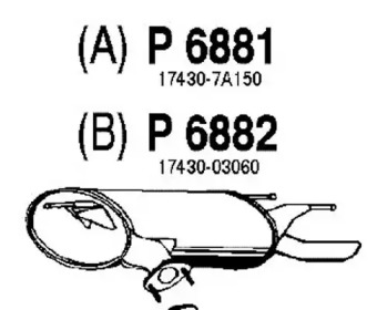 Глушитель выхлопных газов конечный FENNO P6881