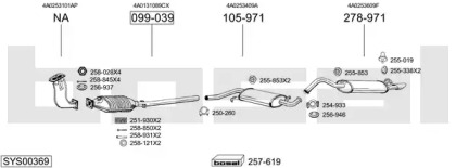 Система выпуска ОГ BOSAL SYS00369