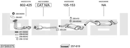 Система выпуска ОГ BOSAL SYS00375