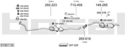 Система выпуска ОГ BOSAL SYS01135