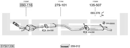 Система выпуска ОГ BOSAL SYS01336