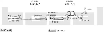 Система выпуска ОГ BOSAL SYS01484