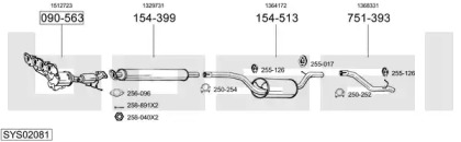 Система выпуска ОГ BOSAL SYS02081