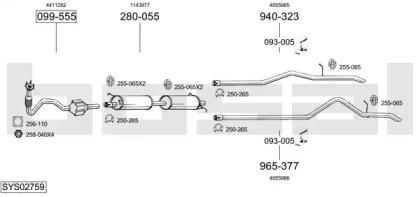 Система выпуска ОГ BOSAL SYS02759