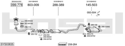 Система выпуска ОГ BOSAL SYS03835