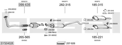 Система выпуска ОГ BOSAL SYS04028