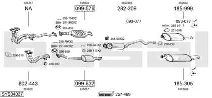 Система выпуска ОГ BOSAL SYS04037