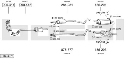 Система выпуска ОГ BOSAL SYS04078