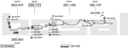 Система выпуска ОГ BOSAL SYS04402