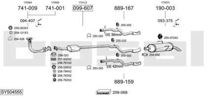 Система выпуска ОГ BOSAL SYS04555