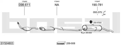 Система выпуска ОГ BOSAL SYS04803