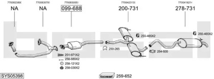 Система выпуска ОГ BOSAL SYS05398