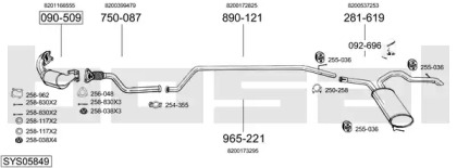 Система выпуска ОГ BOSAL SYS05849