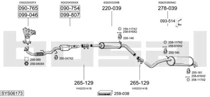 Система выпуска ОГ BOSAL SYS06173