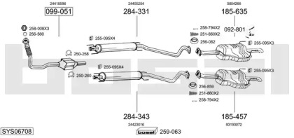 Система выпуска ОГ BOSAL SYS06708