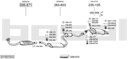 Система выпуска ОГ BOSAL SYS07023