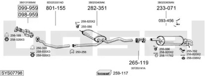 Система выпуска ОГ BOSAL SYS07798