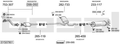 Система выпуска ОГ BOSAL SYS07801